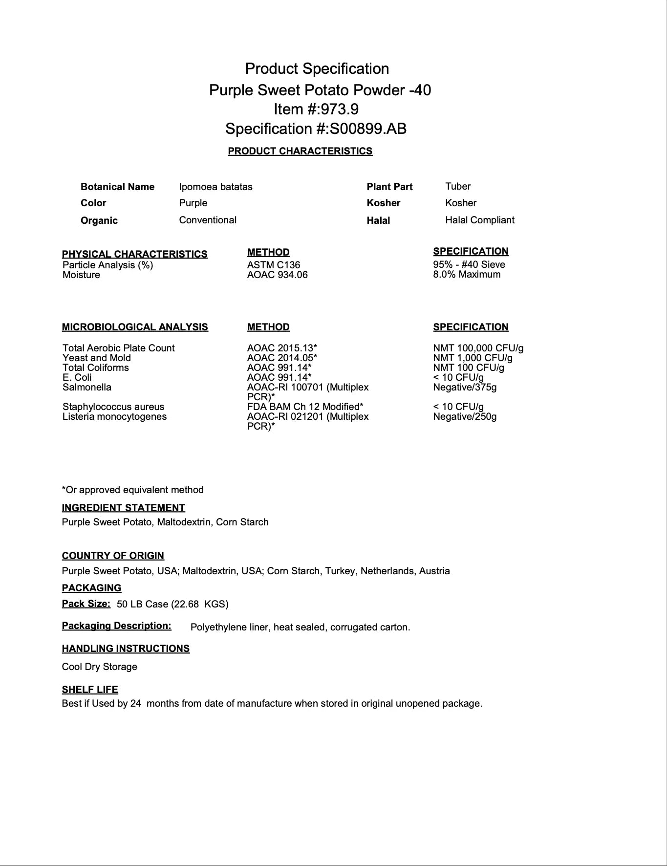 Purple Sweet Potato Powder - 50 lb **Reach out for MOQ** - EBG Imports