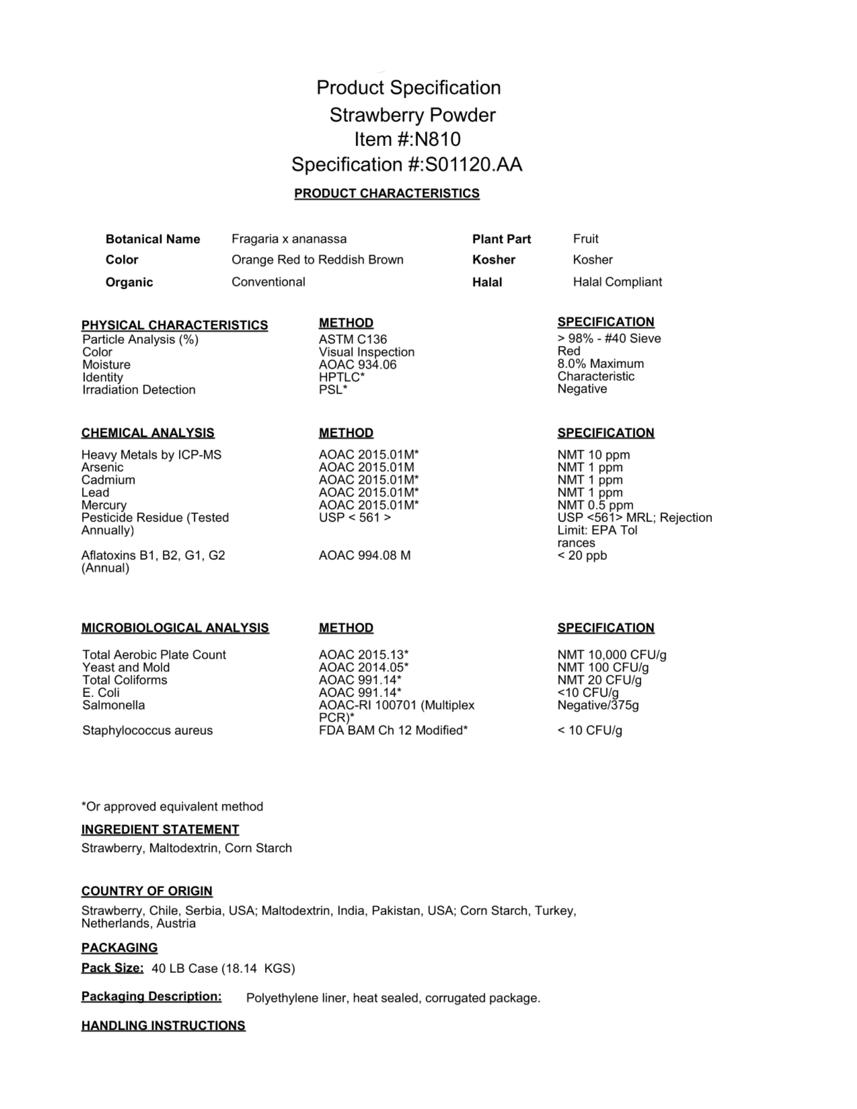 Strawberry Powder Specs A